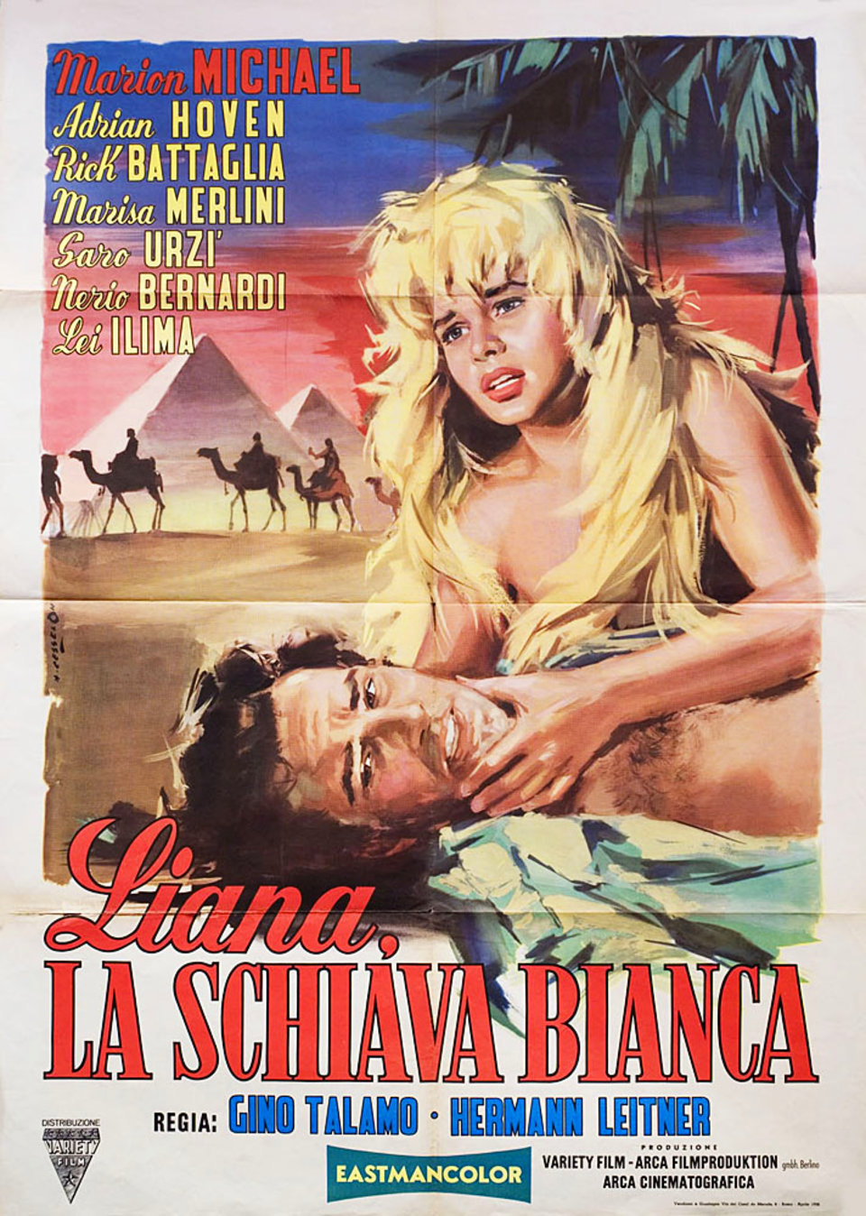 Jungle Girl and the Slaver Original 1957 Italian Due Foglio Movie Poster