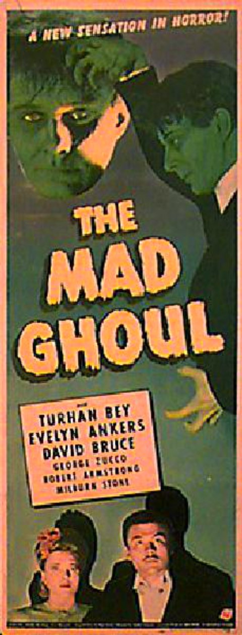 The Mad Ghoul Original 1943 U.S. Insert Movie Poster
