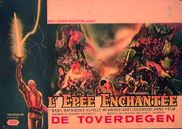 The Magic Sword Original 1962 Belgian Movie Poster