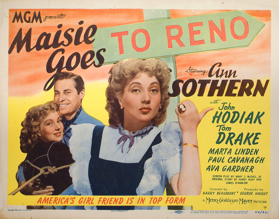 Maisie Goes to Reno 1944 U.S. Title Card Posteritati Movie Poster Gallery