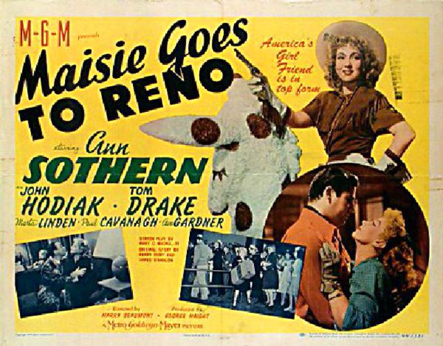 Maisie Goes to Reno Original 1944 U.S. Half Sheet Movie Poster