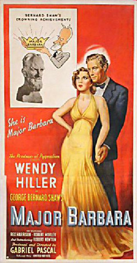 Major Barbara Original 1941 U.S. Three Sheet Movie Poster