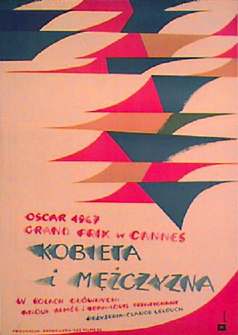 A Man and a Woman Original 1966 Polish A1 Movie Poster