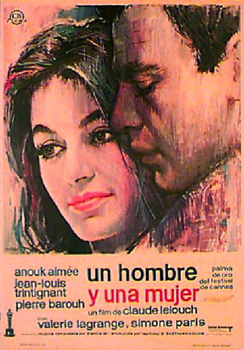 A Man and a Woman Original R1974 Spanish B1 Movie Poster