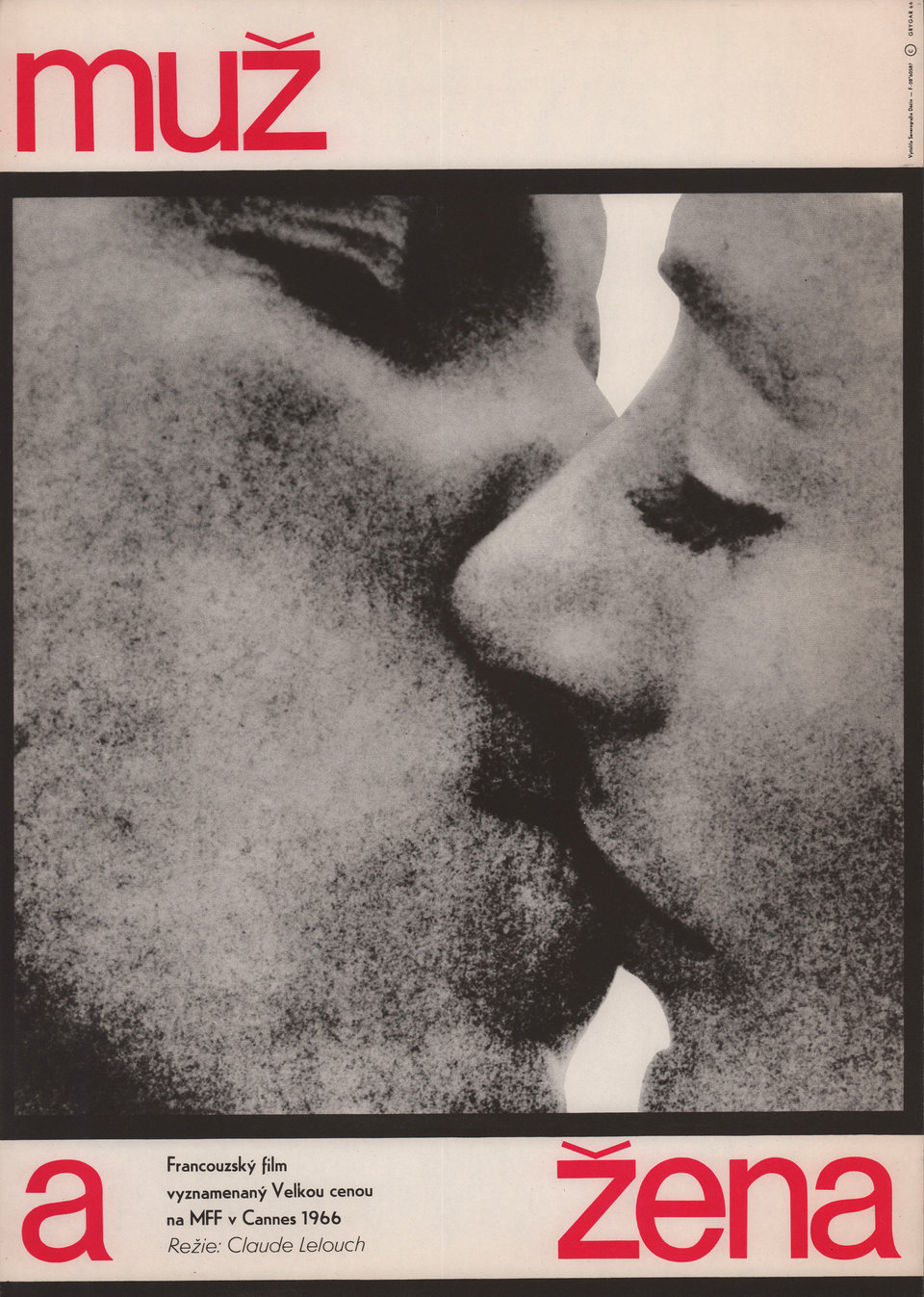 A Man and a Woman Original 1966 Czech A3 Movie Poster
