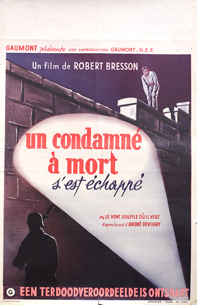 A Man Escaped Original R1960s Belgian Movie Poster