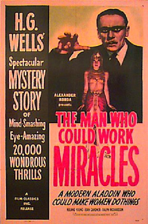 The Man Who Could Work Miracles Original R1940s U.S. One Sheet Movie Poster