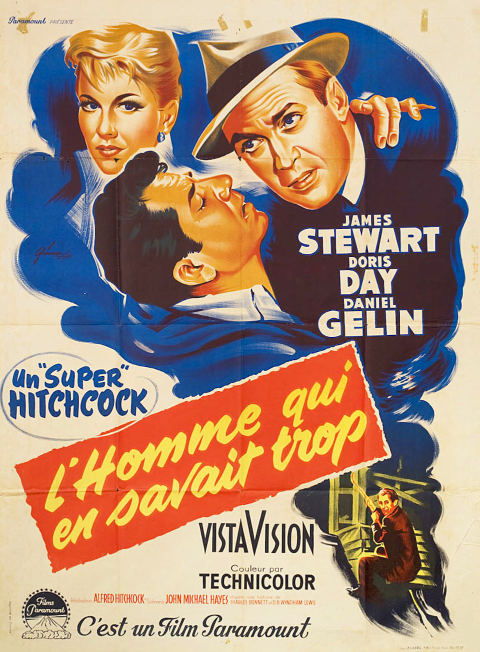 The Man Who Knew Too Much Original 1956 French Grande Movie Poster