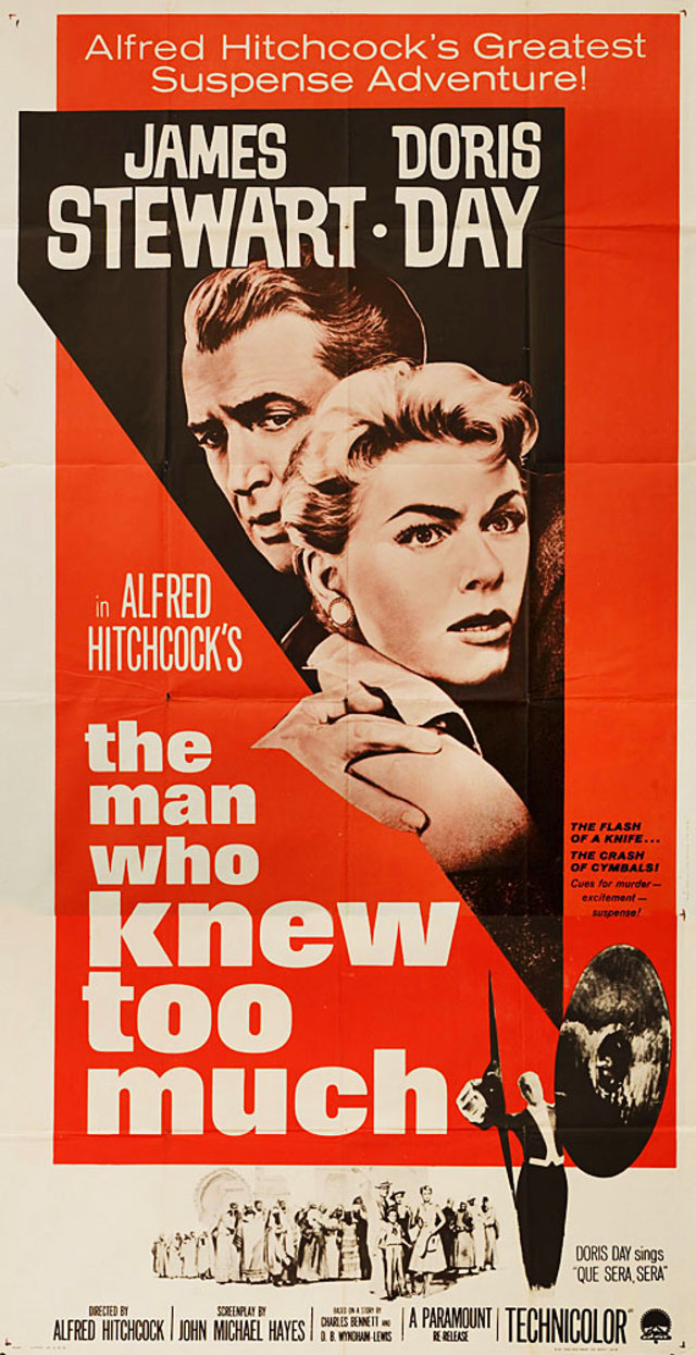 The Man Who Knew Too Much Original R1960s U.S. Three Sheet Movie Poster