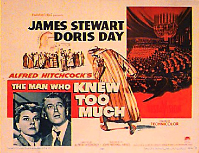 The Man Who Knew Too Much Original 1956 U.S. Half Sheet Movie Poster