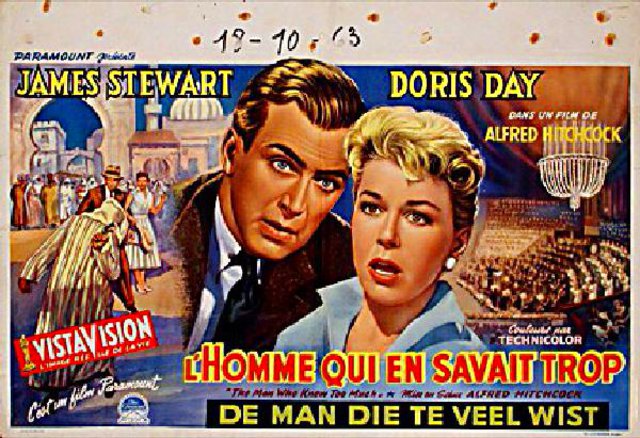 The Man Who Knew Too Much Original 1956 Belgian Movie Poster