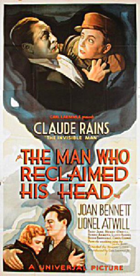The Man Who Reclaimed His Head Original 1934 U.S. Three Sheet Movie Poster