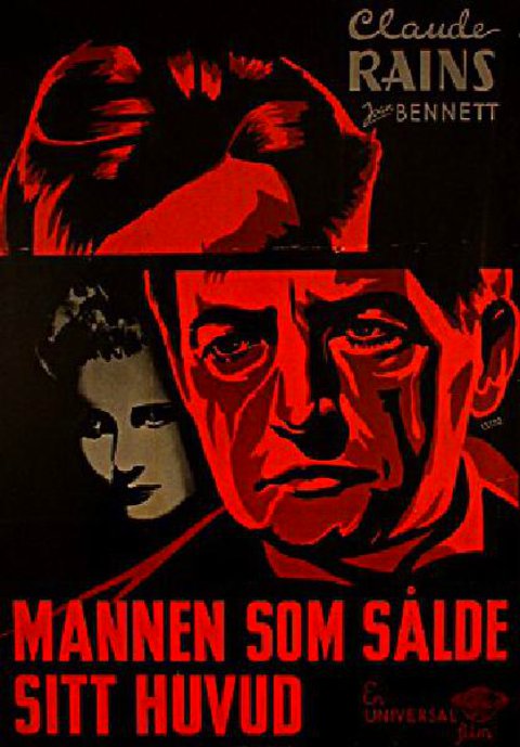 The Man Who Reclaimed His Head Original 1935 Swedish B1 Movie Poster