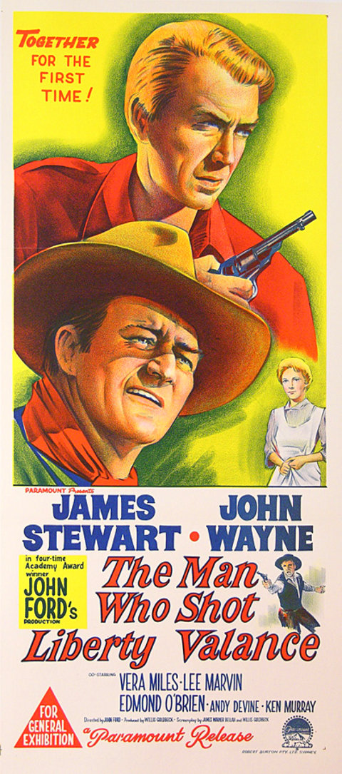 The Man Who Shot Liberty Valance Original 1962 Australian Daybill Movie Poster