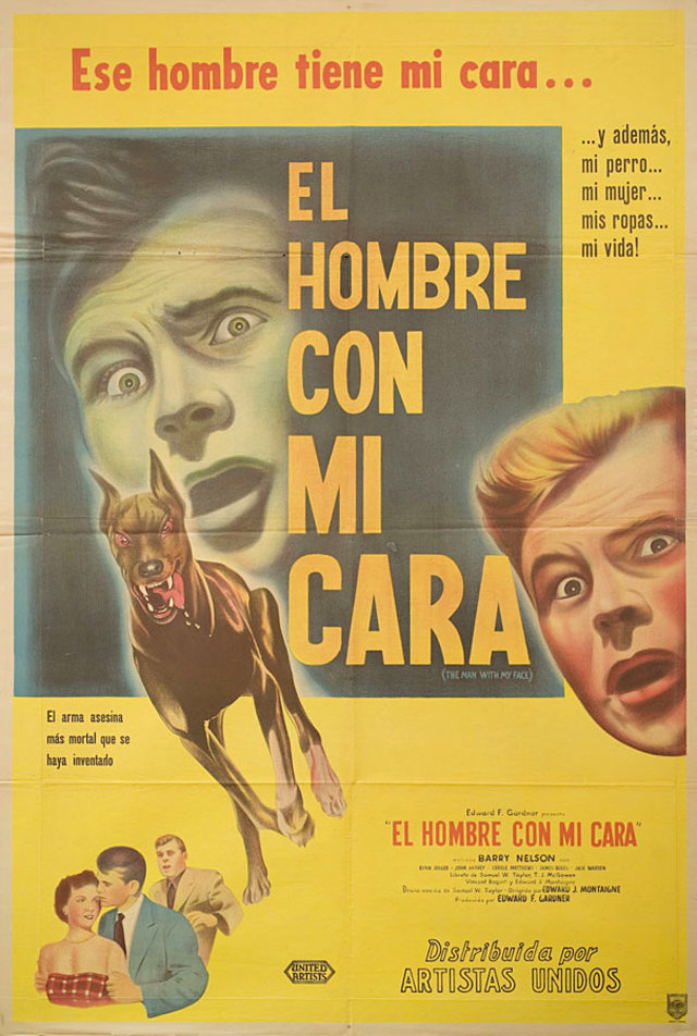 The Man with My Face Original 1951 Argentine Movie Poster
