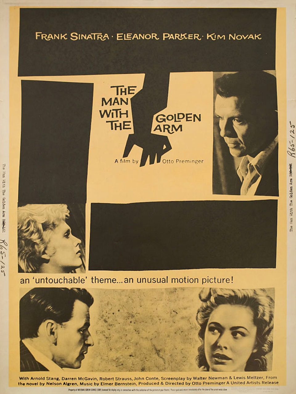 The Man with the Golden Arm Original R1960 U.S. 30 by 40 Movie Poster