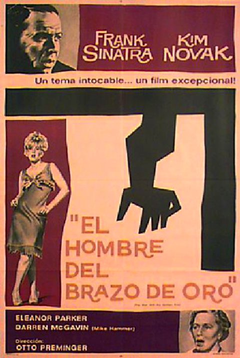 The Man with the Golden Arm Original R1960s Argentine Movie Poster