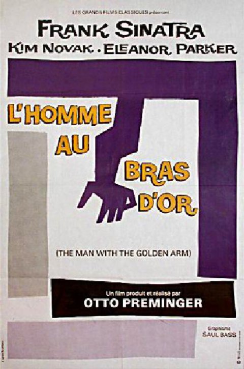 The Man with the Golden Arm Original R1984 French Half Grande Movie Poster