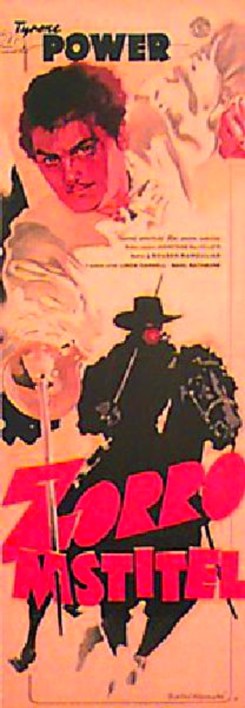 The Mark of Zorro Original 1946 Czech Pre-War Movie Poster