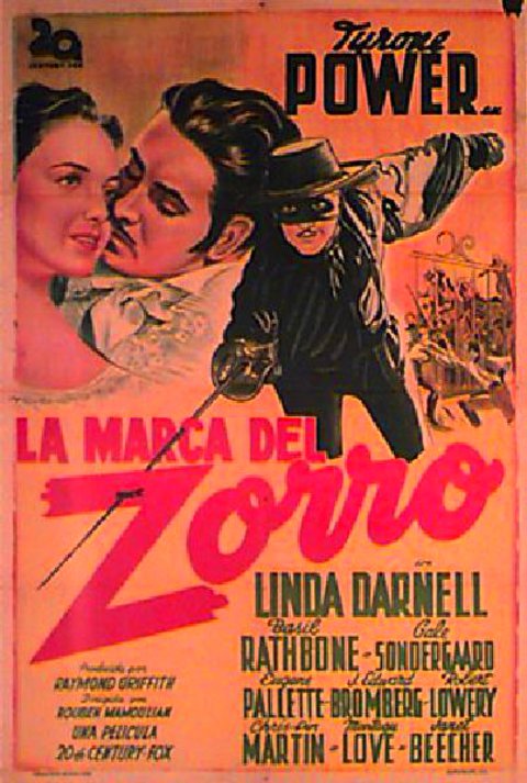 The Mark of Zorro Original R1940s Argentine Movie Poster