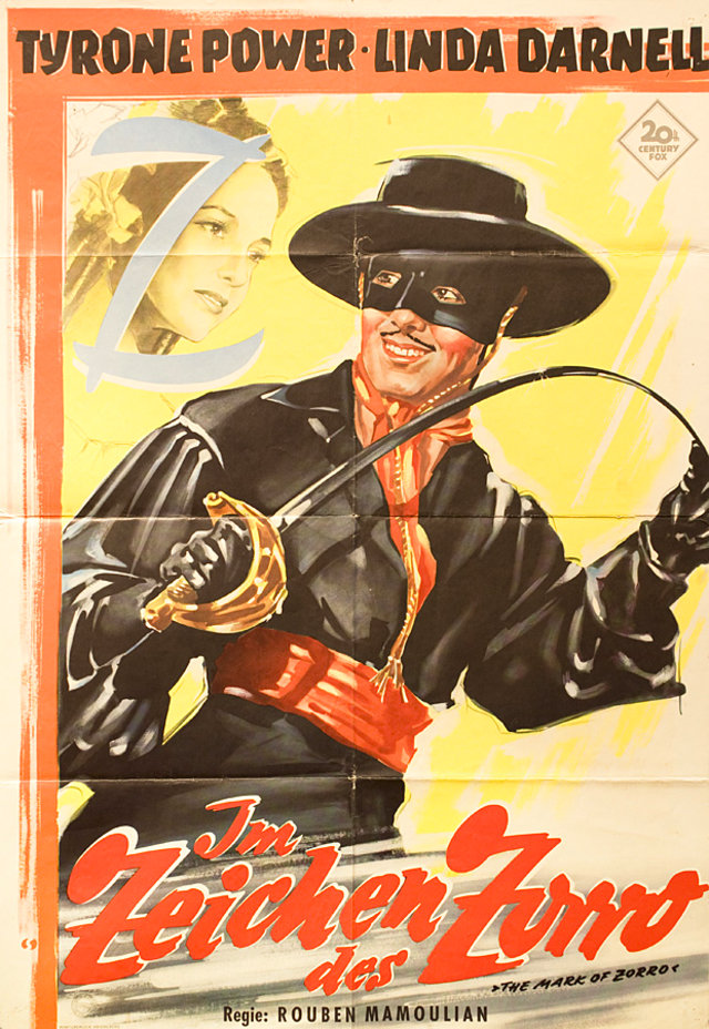 The Mark of Zorro Original R1960 German A1 Movie Poster