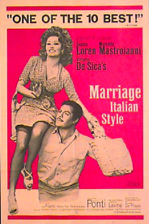 Marriage Italian Style Original 1963 U.S. One Sheet Movie Poster