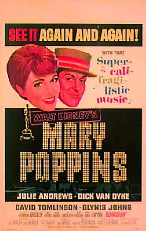 Mary Poppins Original 1964 U.S. Window Card Movie Poster