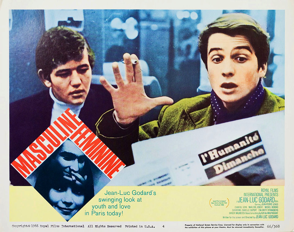 Masculin Feminin Original 1966 U.S. Scene Card