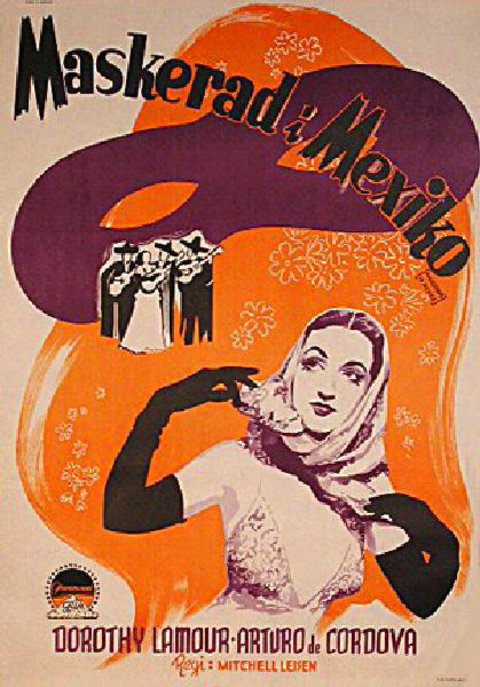 Masquerade in Mexico Original 1946 Swedish B1 Movie Poster