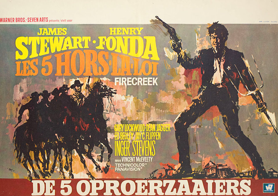MEET IN THE HEAT OF FIRECREEK Original 1968 Belgian Movie Poster