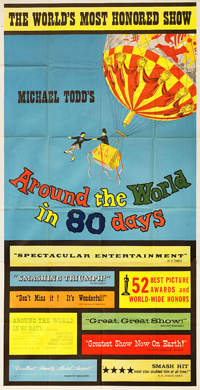 Around the World in Eighty Days Original 1958 U.S. Three Sheet Movie Poster