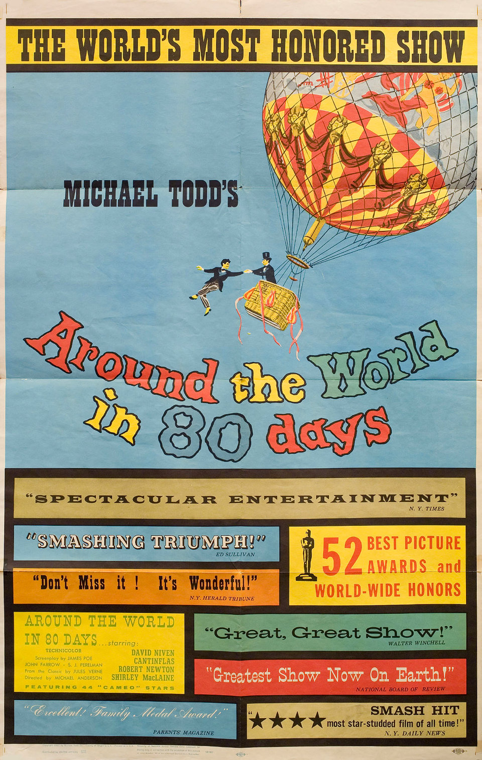 Around the World in Eighty Days Original R1958 U.S. One Sheet Movie Poster