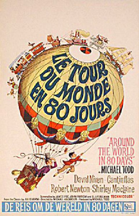 Around the World in Eighty Days Original 1956 Belgian Movie Poster