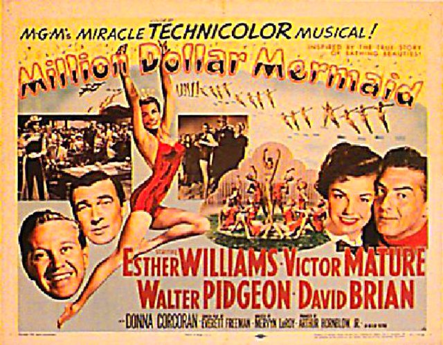 Million Dollar Mermaid Original 1952 U.S. Half Sheet Movie Poster