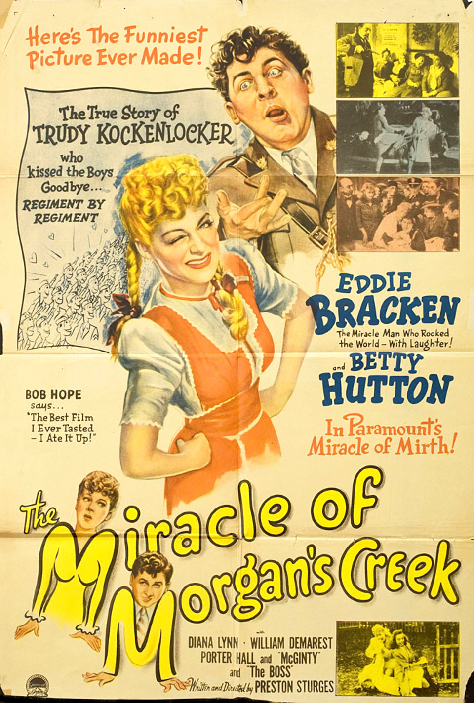 The Miracle of Morgan's Creek Original 1943 U.S. One Sheet Movie Poster