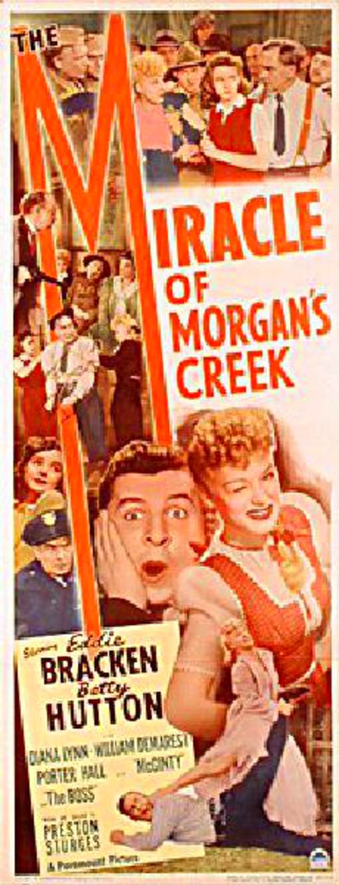 The Miracle of Morgan's Creek Original 1943 U.S. Insert Movie Poster