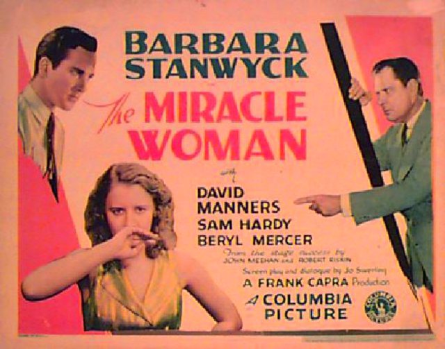 The Miracle Woman Original 1930 U.S. Title Card