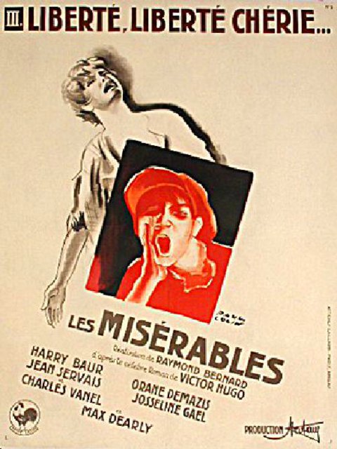 Les Miserables Original 1933 French Grande Movie Poster