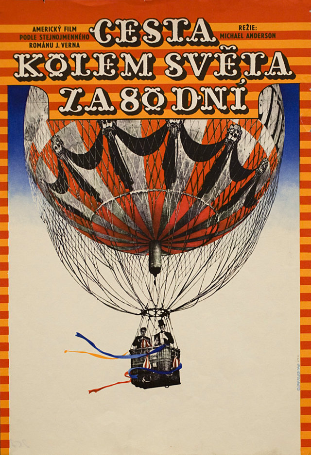 Around the World in Eighty Days Original 1970 Czech A3 Movie Poster