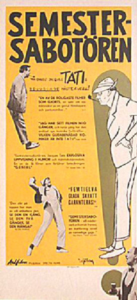 Mon Oncle Original 1958 Swedish Stolpe Movie Poster