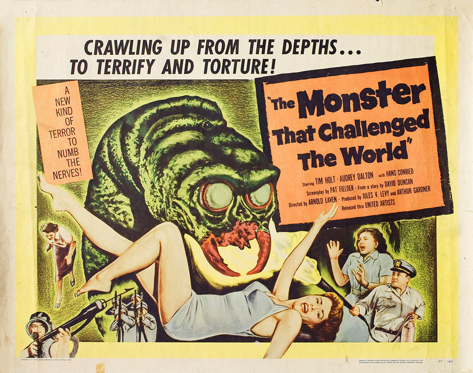 The Monster That Challenged the World Original 1957 U.S. Half Sheet Movie Poster