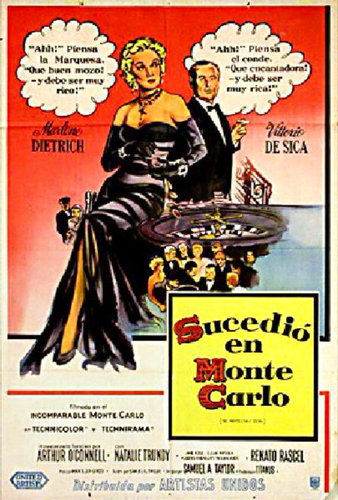 The Monte Carlo Story Original 1957 Argentine Movie Poster