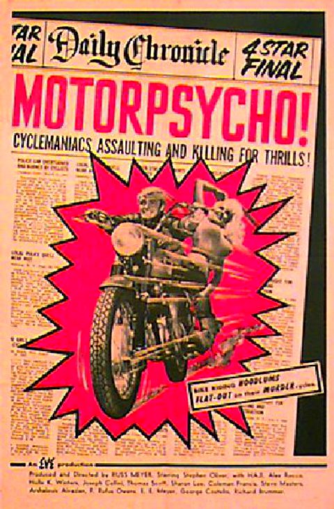 Motorpsycho! Original 1964 U.S. One Sheet Movie Poster