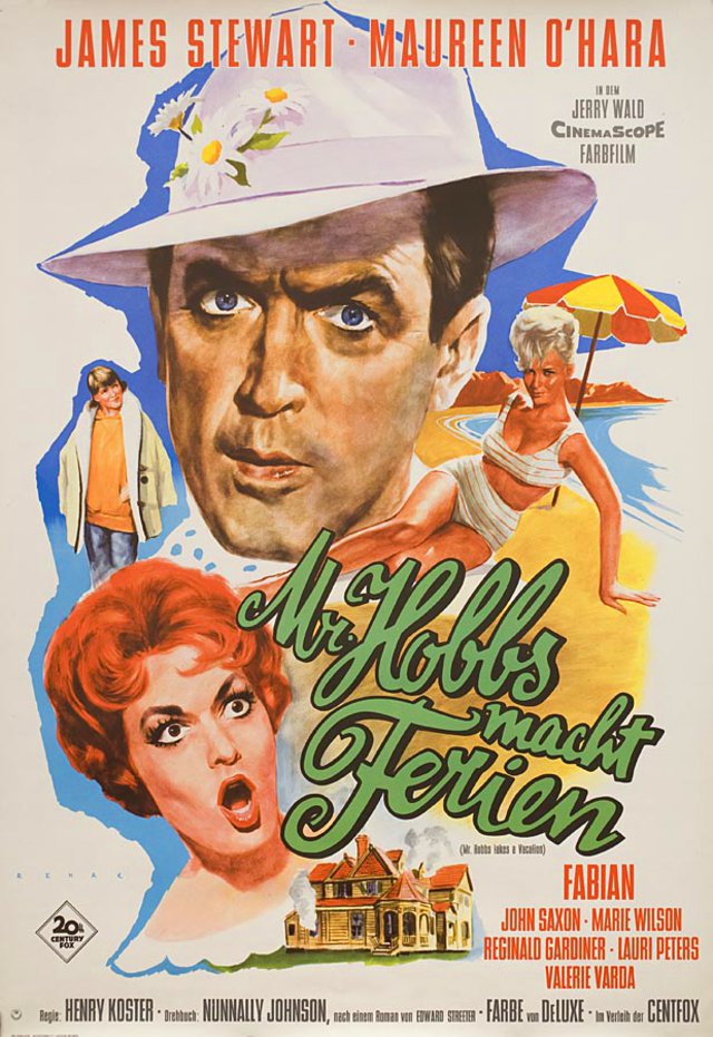 Mr. Hobbs Takes a Vacation Original 1962 German A1 Movie Poster
