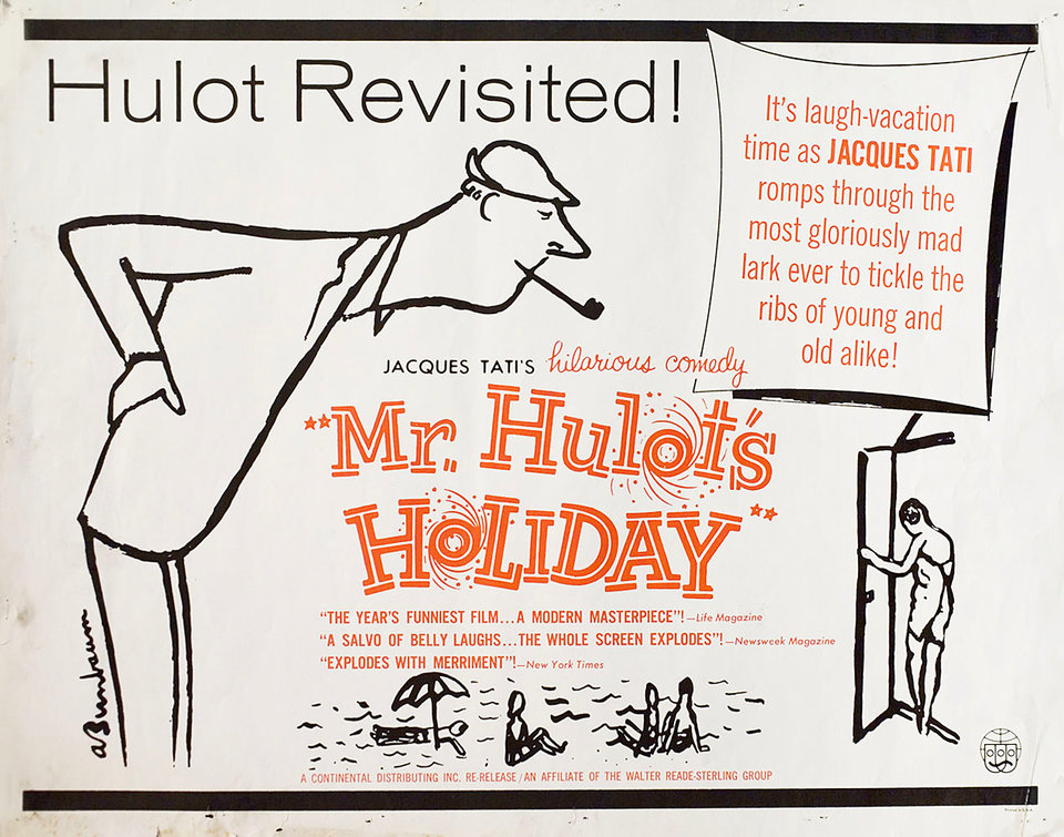 Mr. Hulot's Holiday Original R1961 U.S. Half Sheet Movie Poster