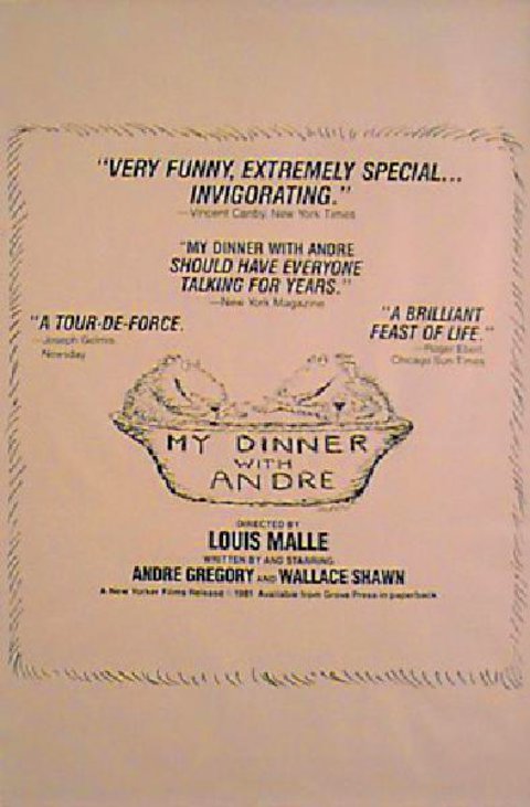My Dinner with Andre Original 1981 U.S. One Sheet Movie Poster