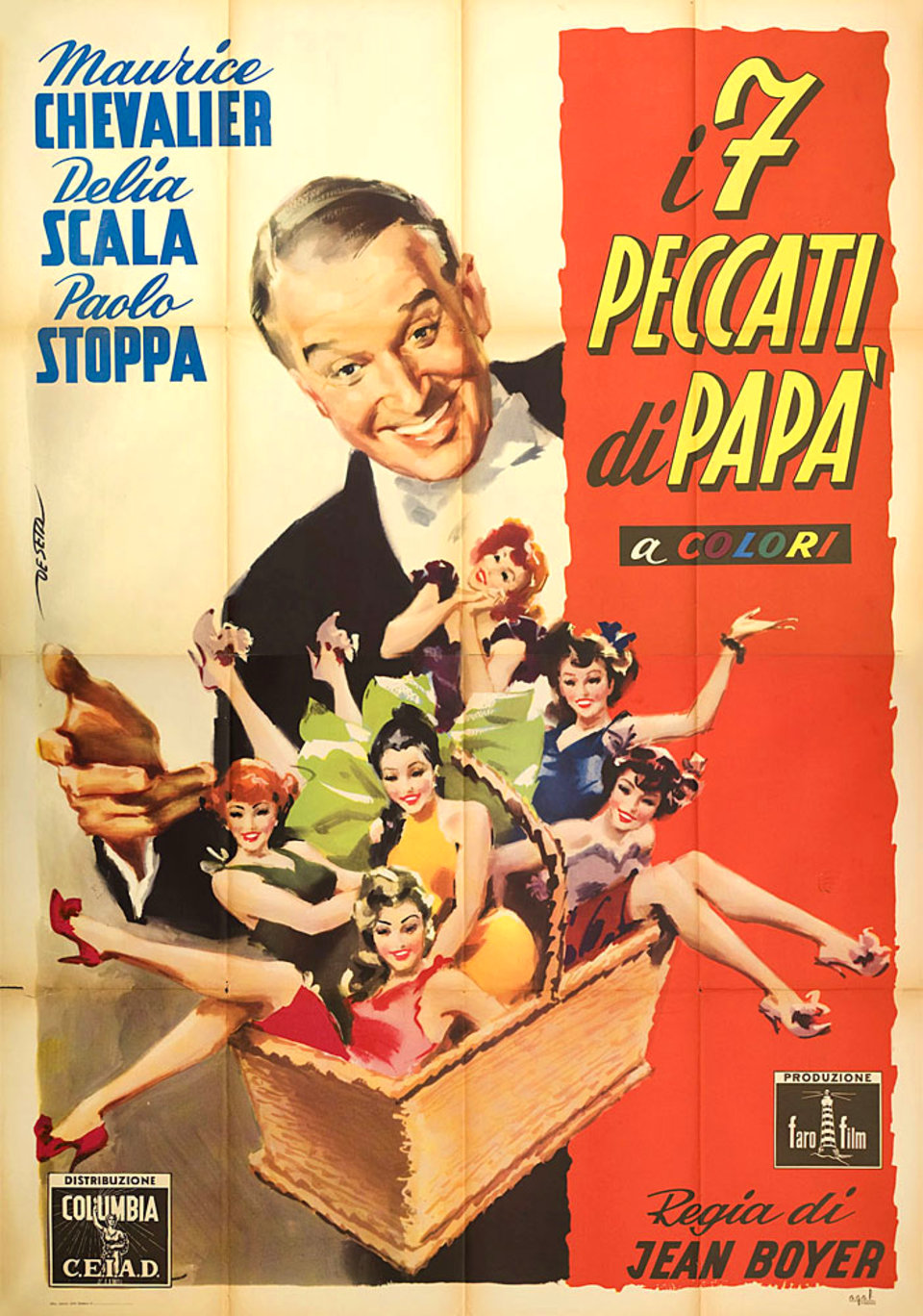 My Seven Little Sins Original 1954 Italian Quattro Foglio Movie Poster