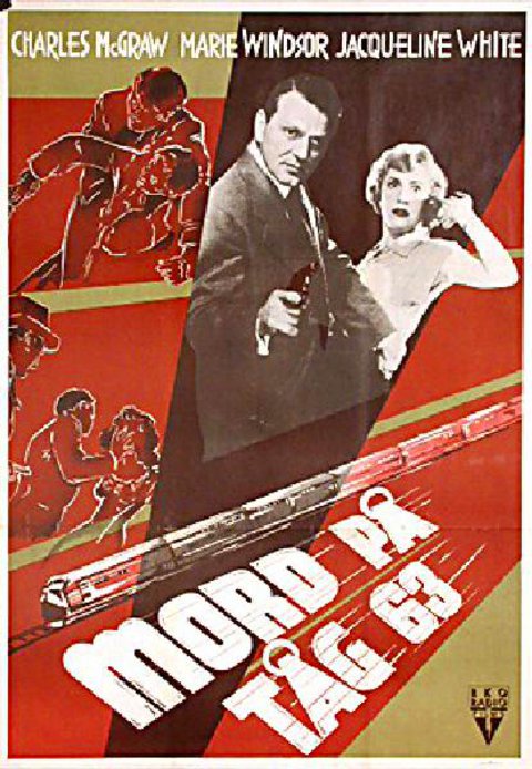 The Narrow Margin Original 1952 Swedish B1 Movie Poster