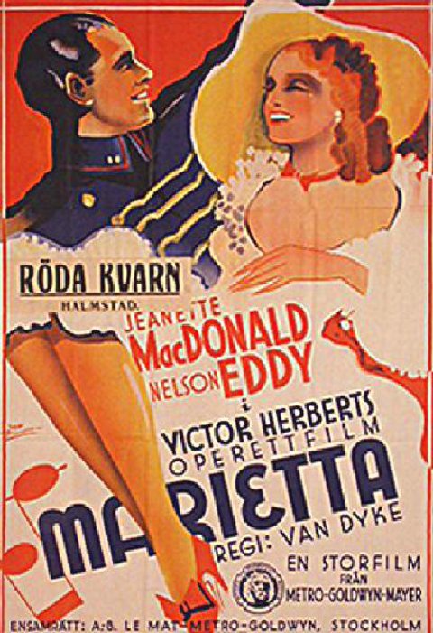 Naughty Marietta Original 1935 Swedish B1 Movie Poster