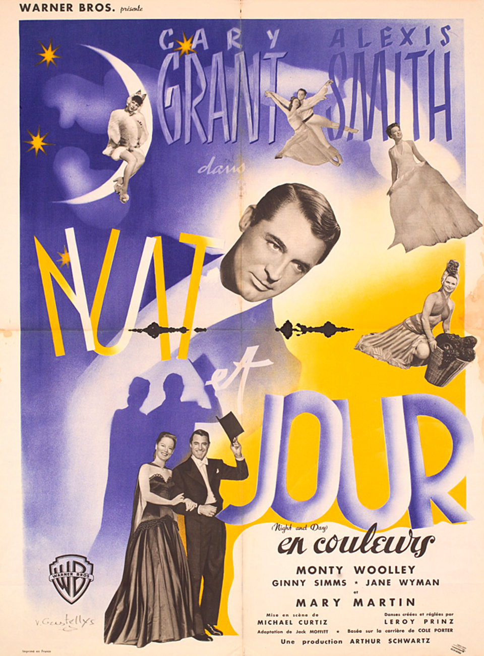 Night and Day Original R1950s French Moyenne Movie Poster